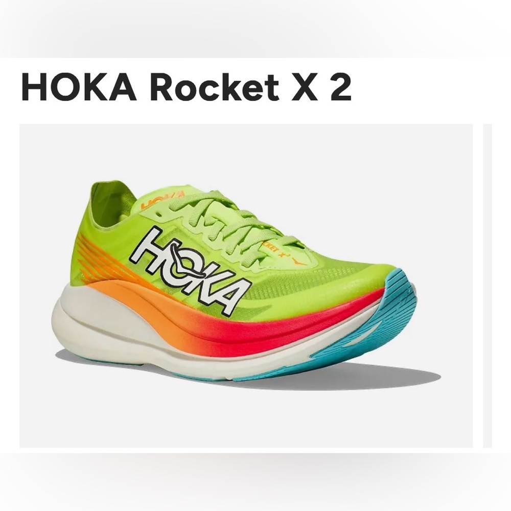 Hoka Rocket X 2 Lettuce Solar Flare Running Race Carbon Fiber Shoes